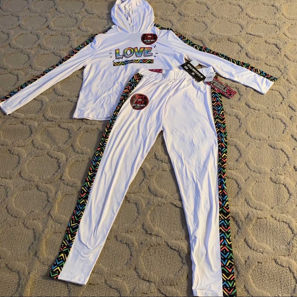 Ashley Stewart white 2pc activewear 2x
